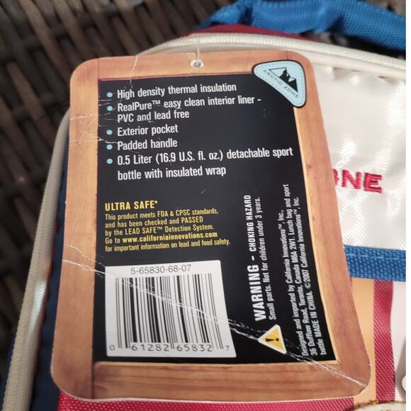 NWT Artic Zone Baseball Insulated Lunch Pack with Water Bottle School PVC Free - Picture 6 of 9